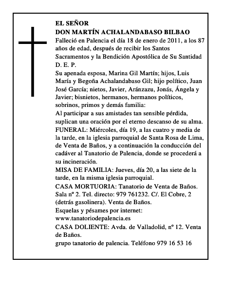 Don Martín Achalandabaso Bilbao