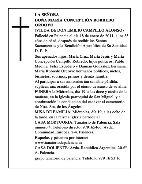 Doña María Concepción Robredo Ordoyo