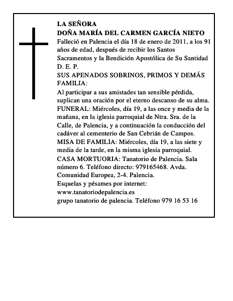 Doña María del Carmen García Nieto