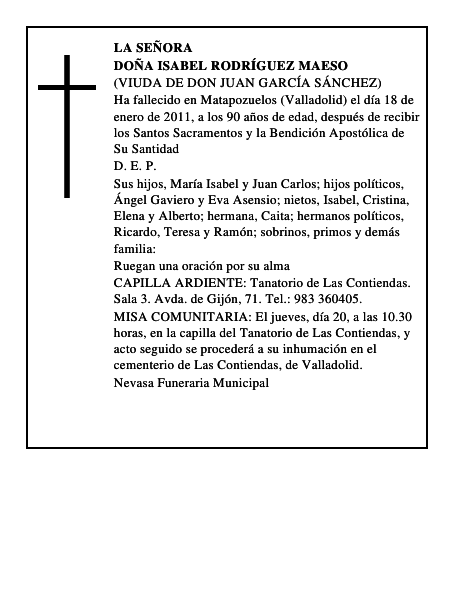 Doña Isabel Rodríguez Maeso