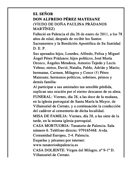 Don Alfredo Pérez Matesanz