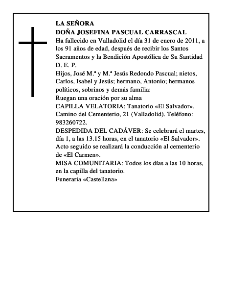 Doña Josefina Pascual Carrascal