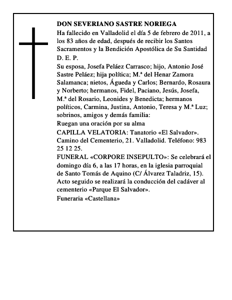 Don Severiano Sastre Noriega
