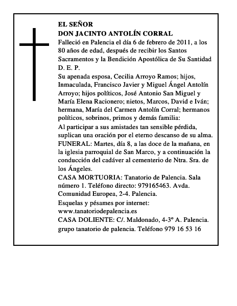 Don Jacinto Antolín Corral