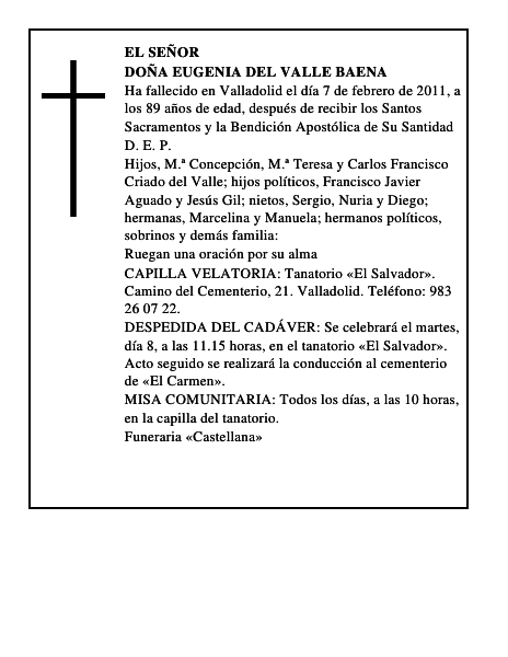 Doña Eugenia del Valle Baena