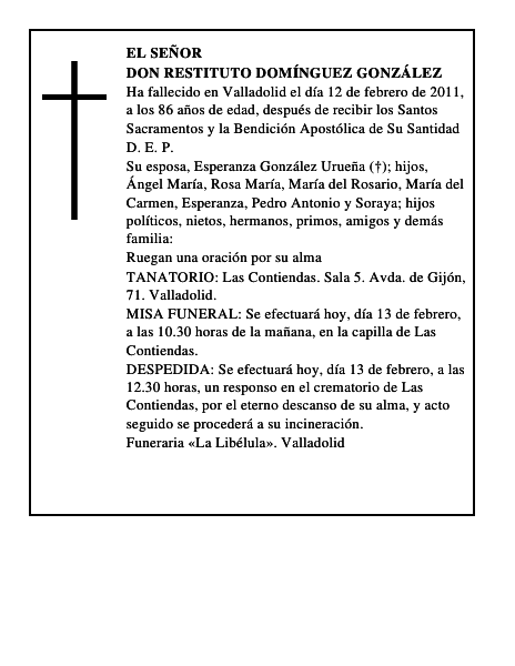 Don Restituto Domínguez González
