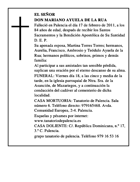 Don Mariano Ayuela de la Rua