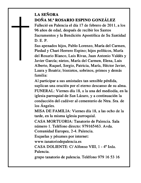 Doña M.ª Rosario Espino González