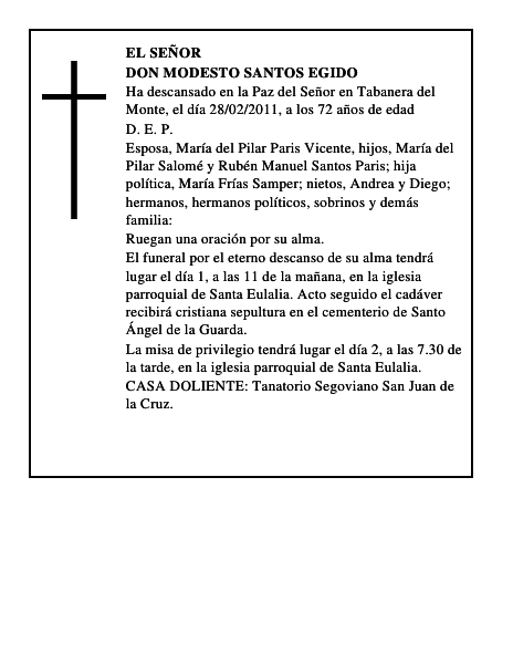 Don Modesto Santos Egido
