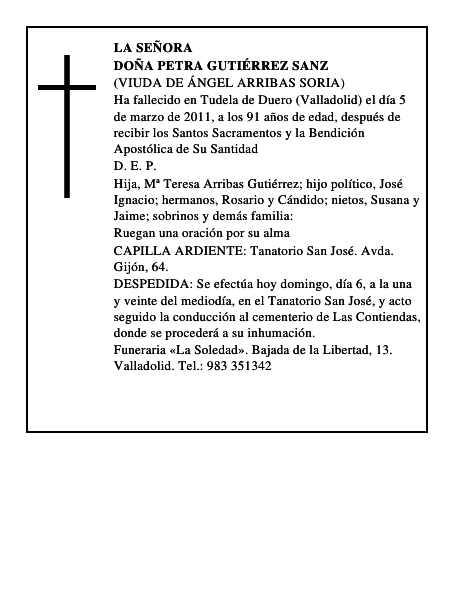 Doña Petra Gutiérrez Sanz