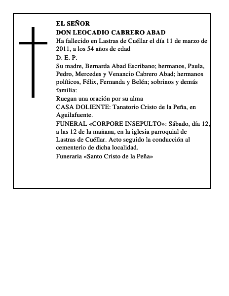 Don Leocadio Cabrero Abad
