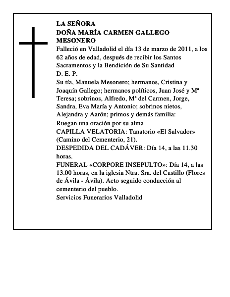 Doña María Carmen Gallego Mesonero