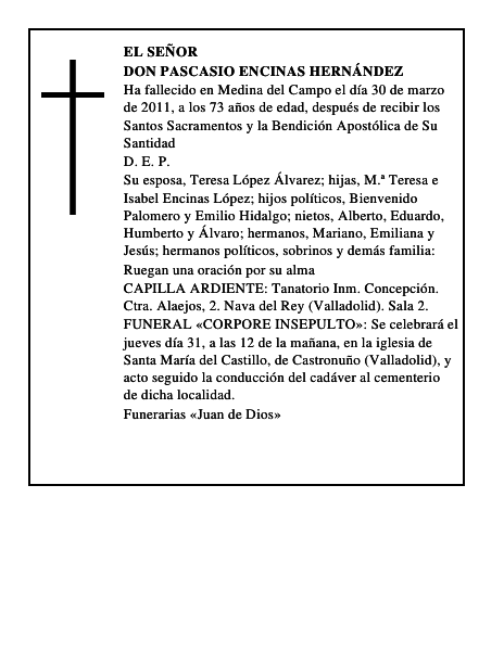 Don Pascasio Encinas Hernández