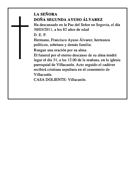 Doña Segunda Ayuso Álvarez