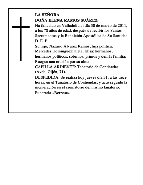 Doña Elena Ramos Suárez