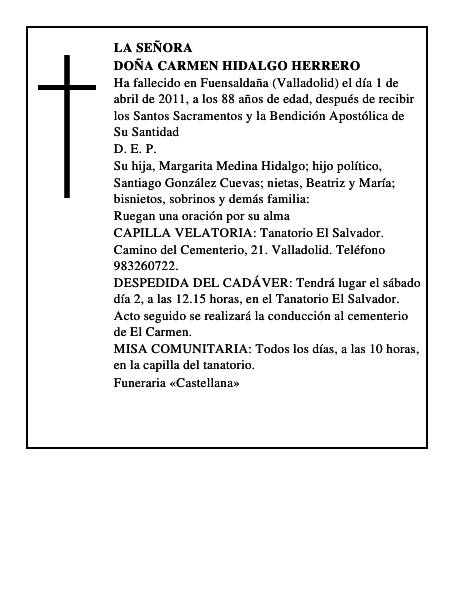 Doña Carmen Hidalgo Herrero