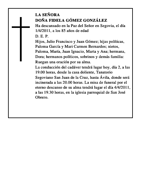 Doña Fidela Gómez González