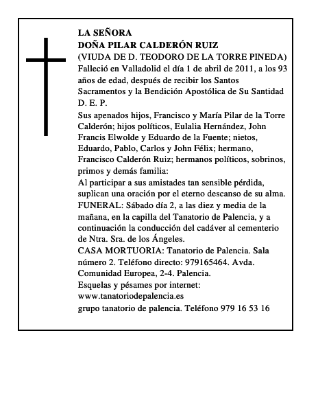 Doña Pilar Calderón Ruiz