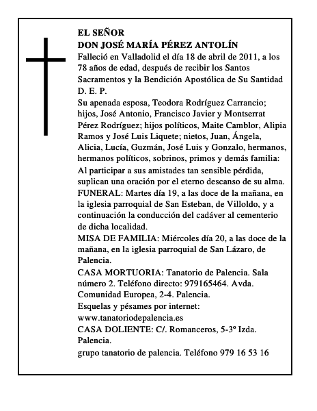 Don José María Pérez Antolín