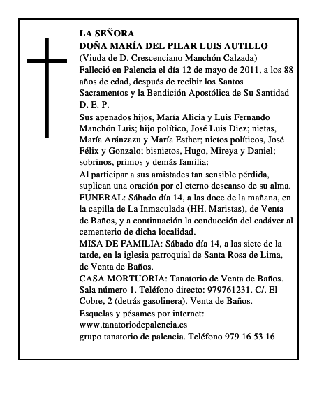 Doña María del Pilar Luis Autillo