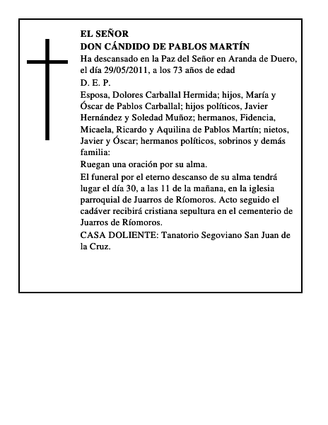 Don Cándido de Pablos Martín