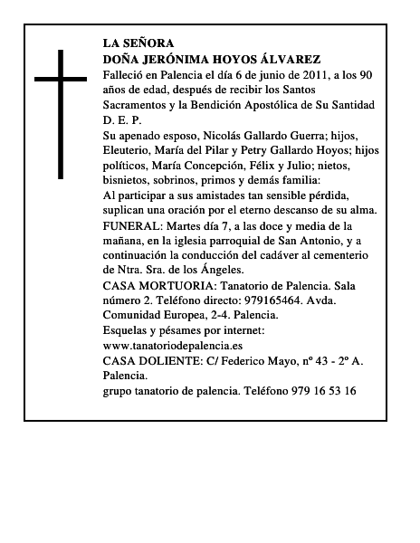 Doña Jerónima Hoyos Álvarez