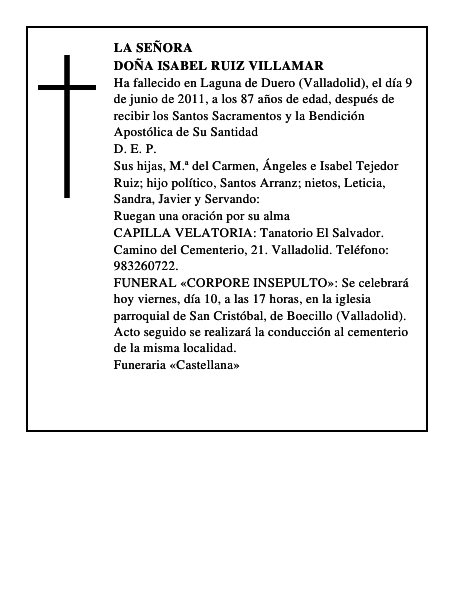 Doña Isabel Ruiz Villamar
