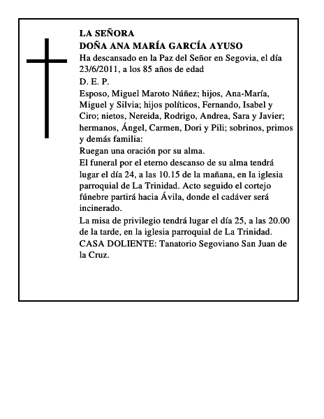 Doña Ana María García Ayuso