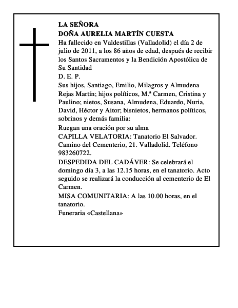 Doña Aurelia Martín Cuesta