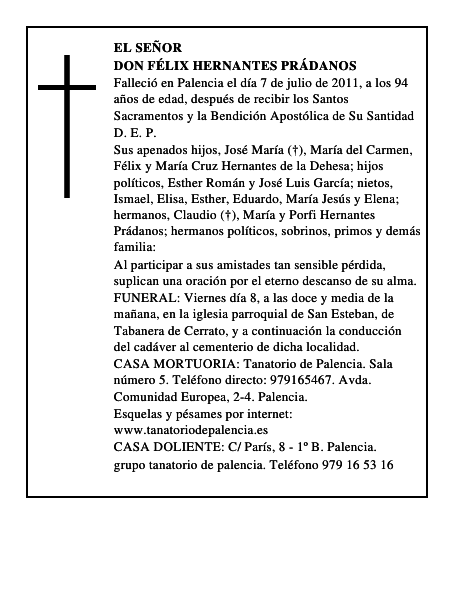 Don Félix Hernantes Prádanos