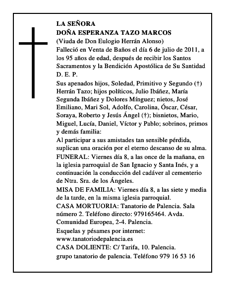 Doña Esperanza Tazo Marcos