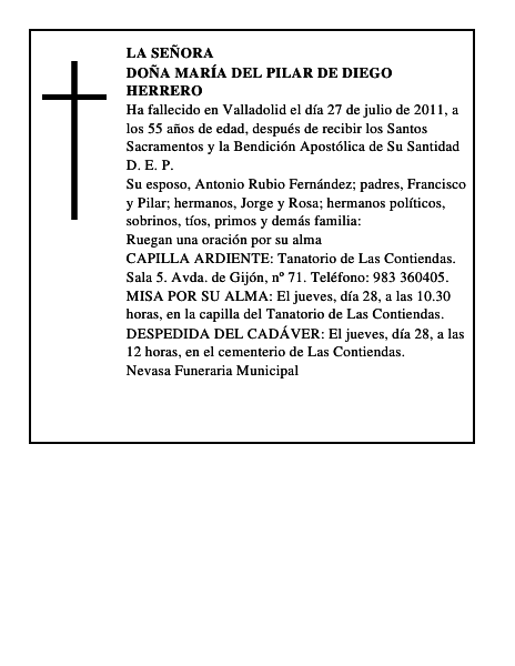 Doña María del Pilar de Diego Herrero