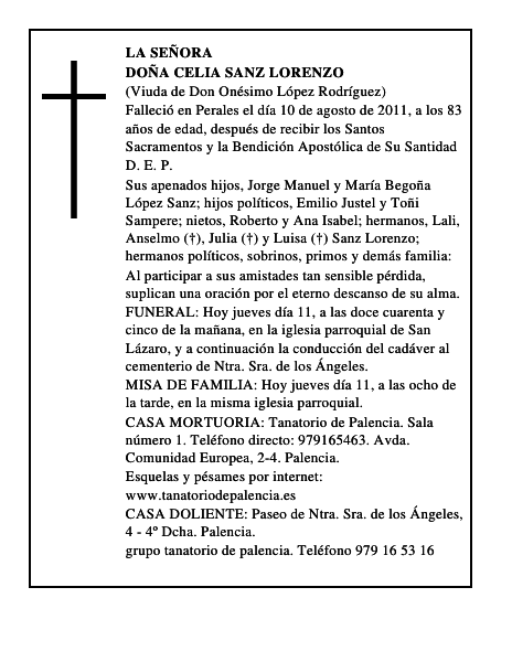 Doña Celia Sanz Lorenzo