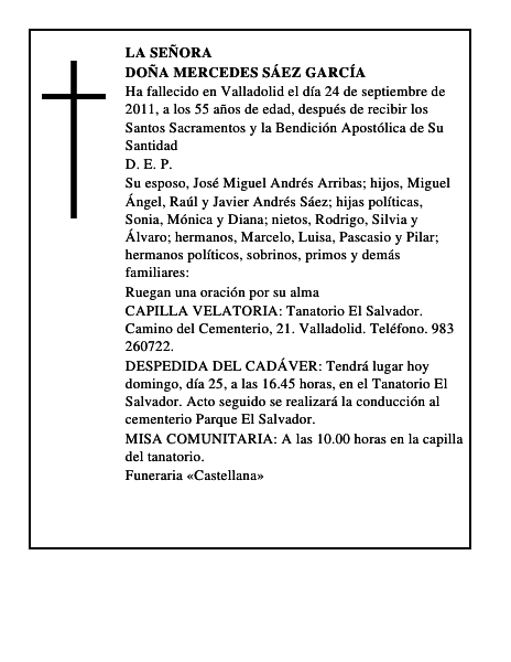 Doña Mercedes Sáez García