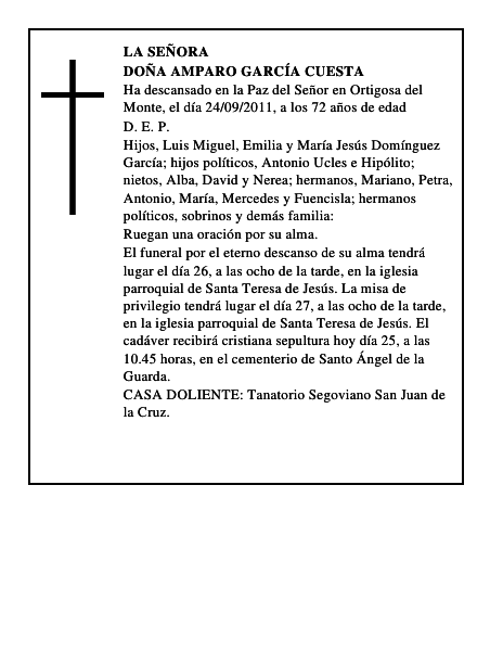 Doña Amparo García Cuesta
