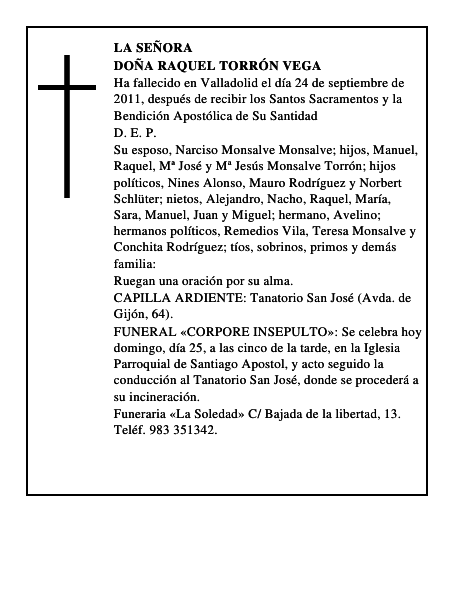 Doña Raquel Torrón Vega