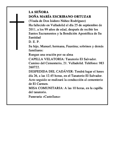 Doña María Escribano Ortuzar
