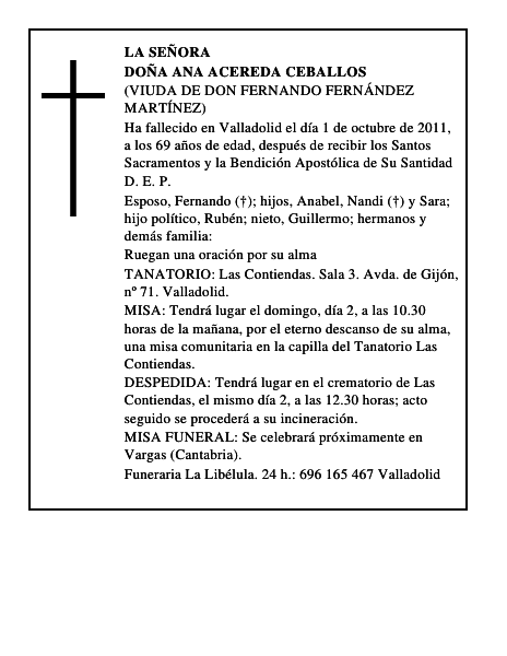 Doña Ana Acereda Ceballos