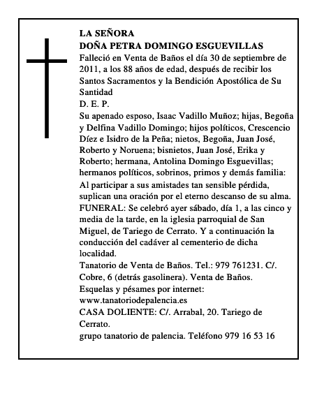Doña Petra Domingo Esguevillas