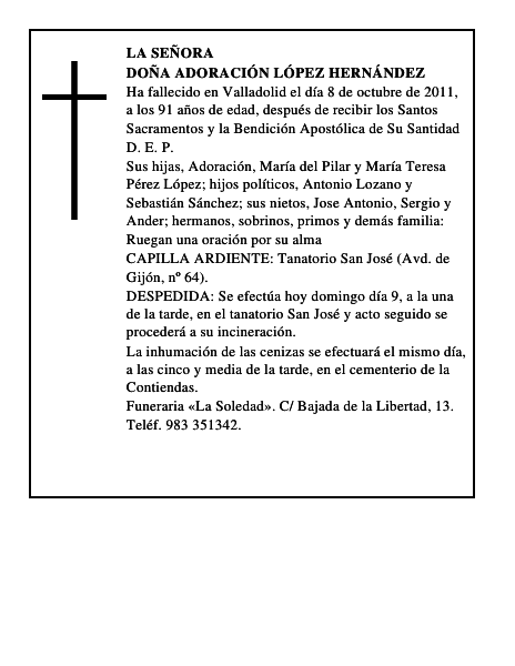 Doña Adoración López Hernández
