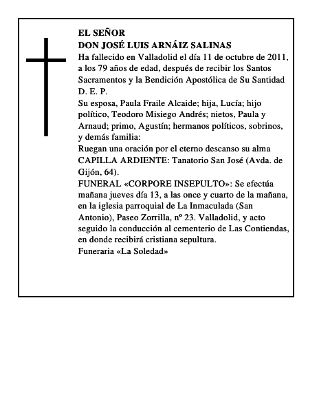 Don José Luis Arnáiz Salinas