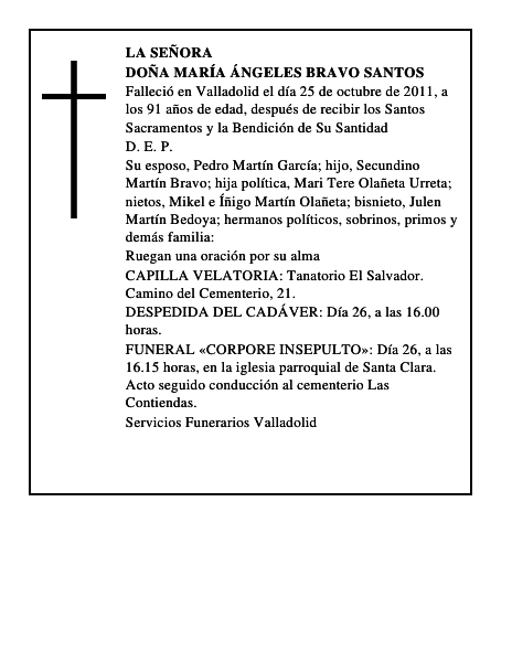 Doña María Ángeles Bravo Santos