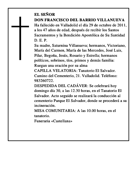 Don Francisco del Barrio Villanueva
