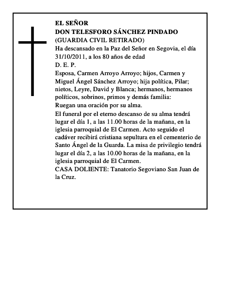 Don Telesforo Sánchez Pindado