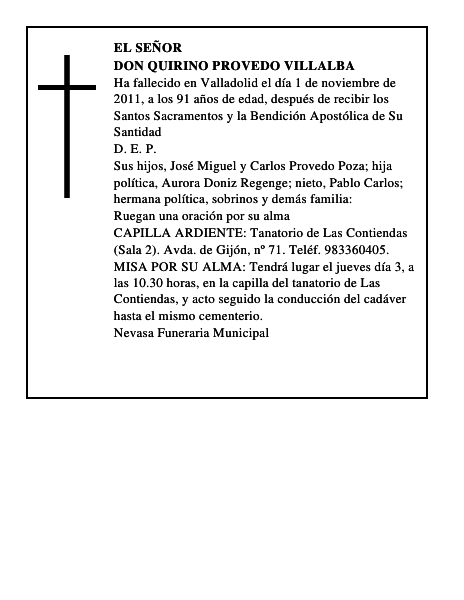 Don Quirino Provedo Villalba