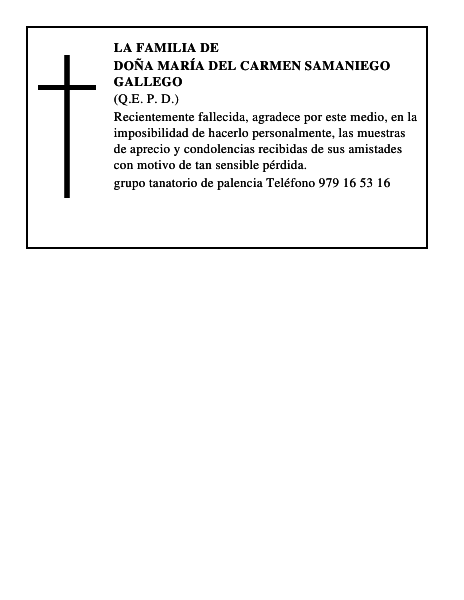 Doña María del Carmen Samaniego Gallego