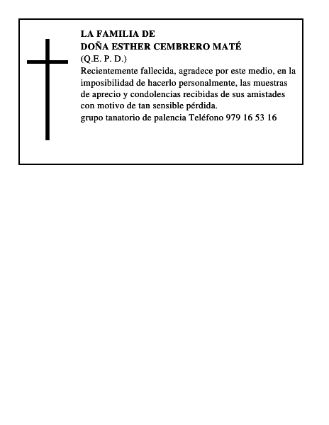 Doña Esther Cembrero Maté