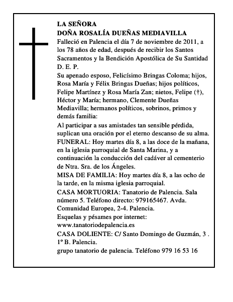 Doña Rosalía Dueñas Mediavilla
