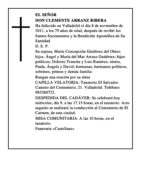 Don Clemente Arranz Ribera