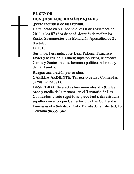 Don José Luis Román Pajares